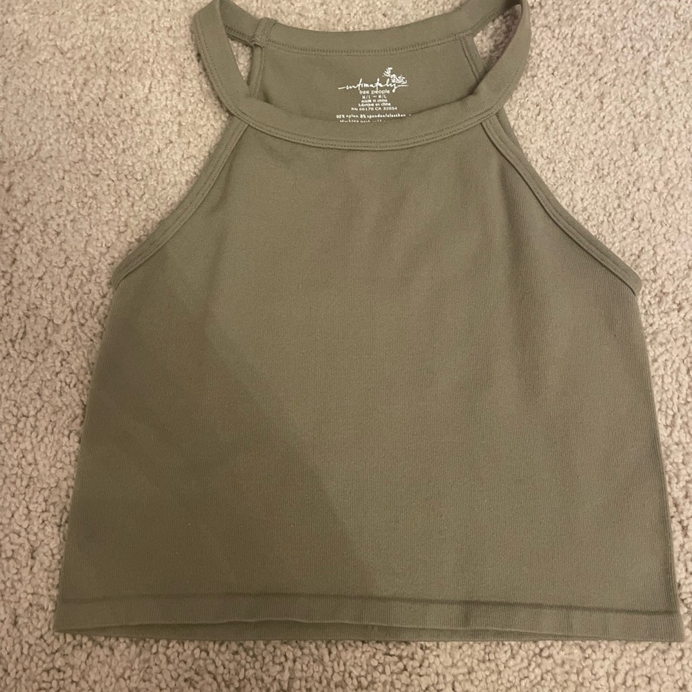Free People Olive Green Tank Top